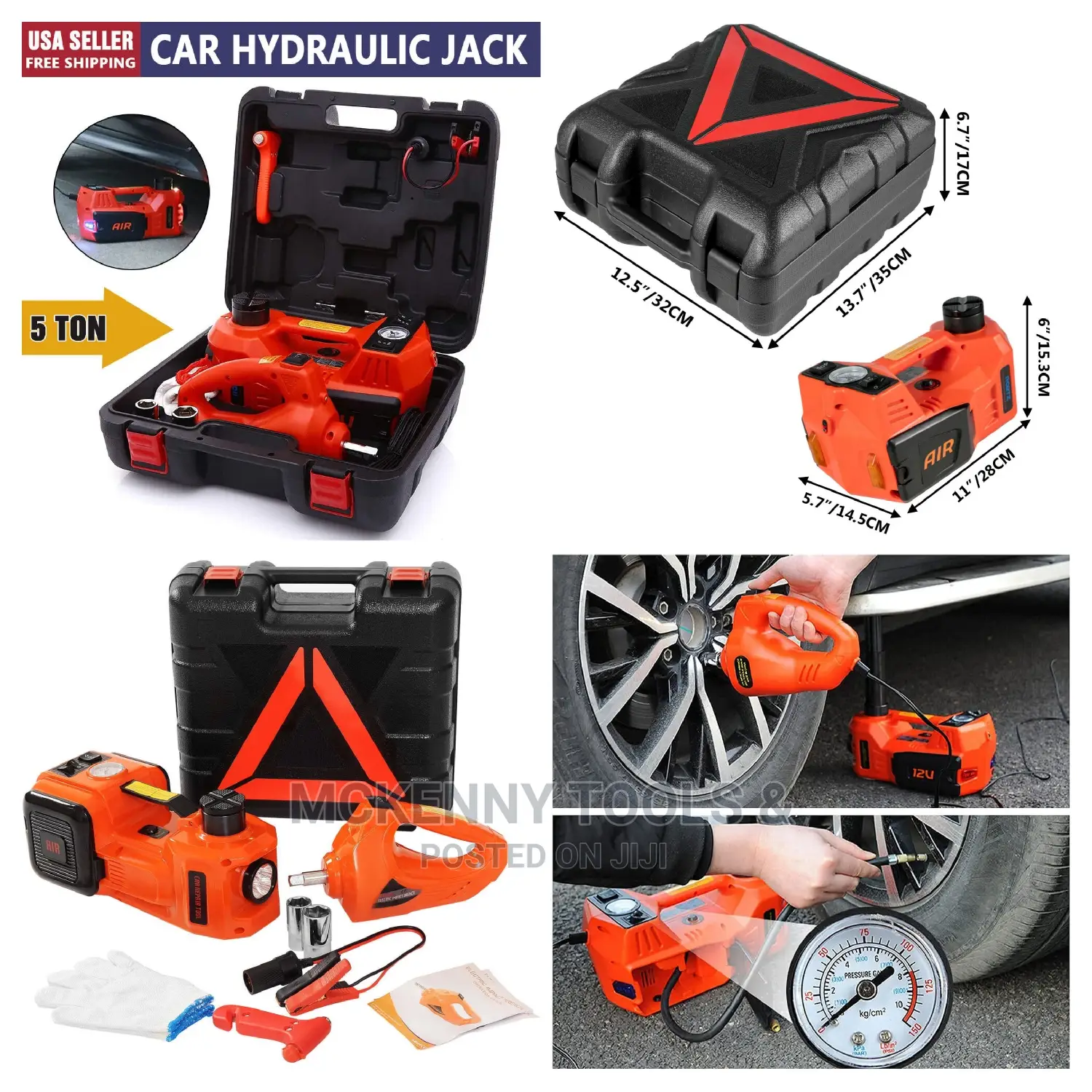 5 Ton 12V Electric Hydraulic Car Jack With Impact Wrench