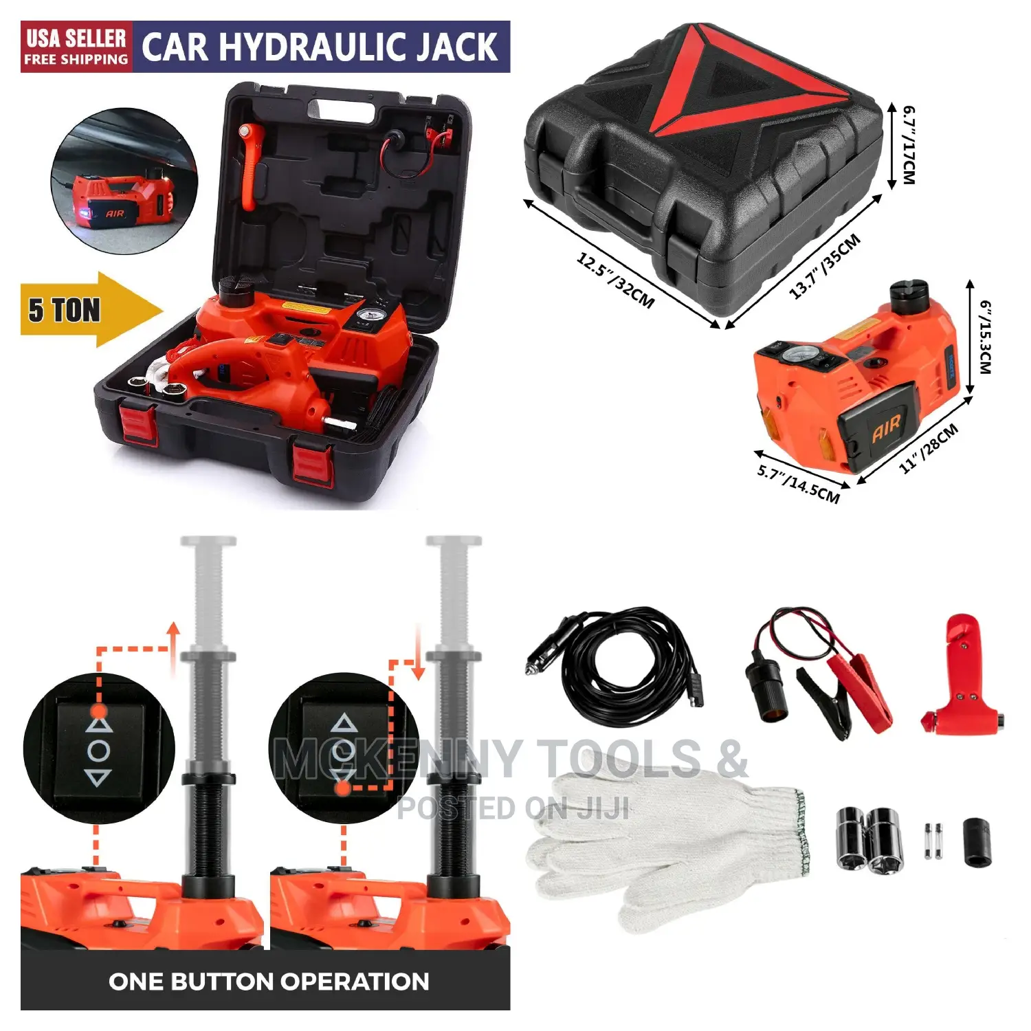 5 Ton 12V Electric Hydraulic Car Jack With Impact Wrench