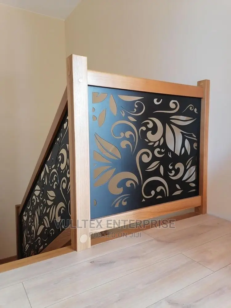 Wooden Paint Iron Railings With Laser Cut