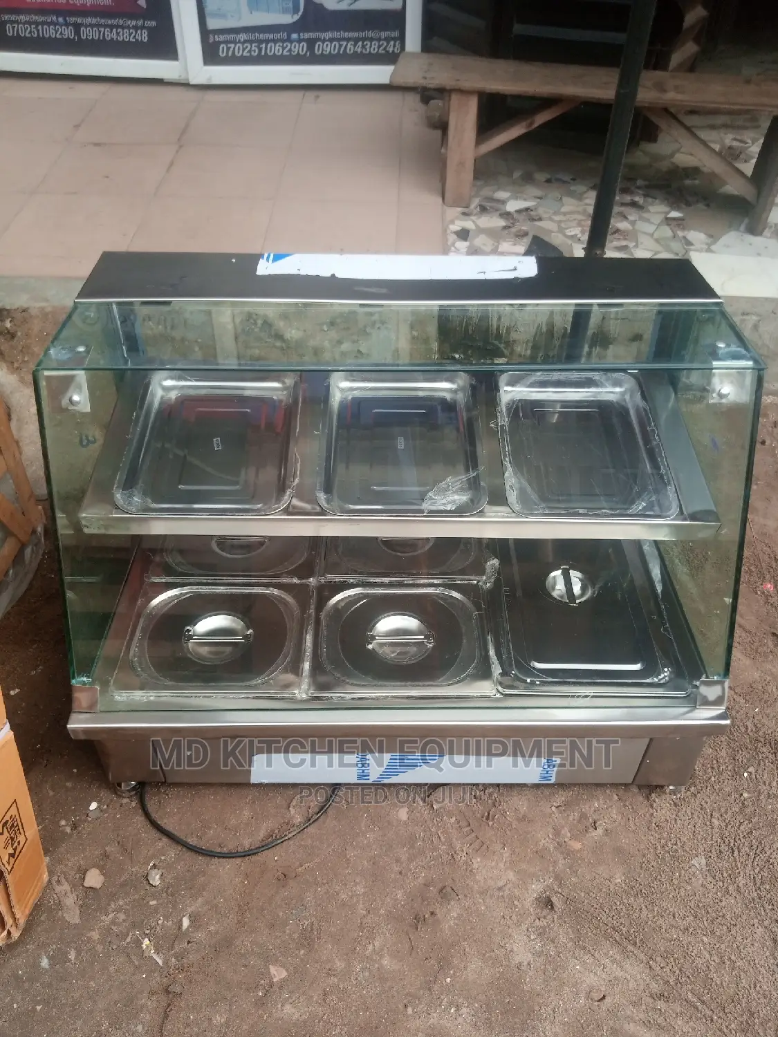 Industrial 3 Plates Down and 3 Plates Up Food Warmer