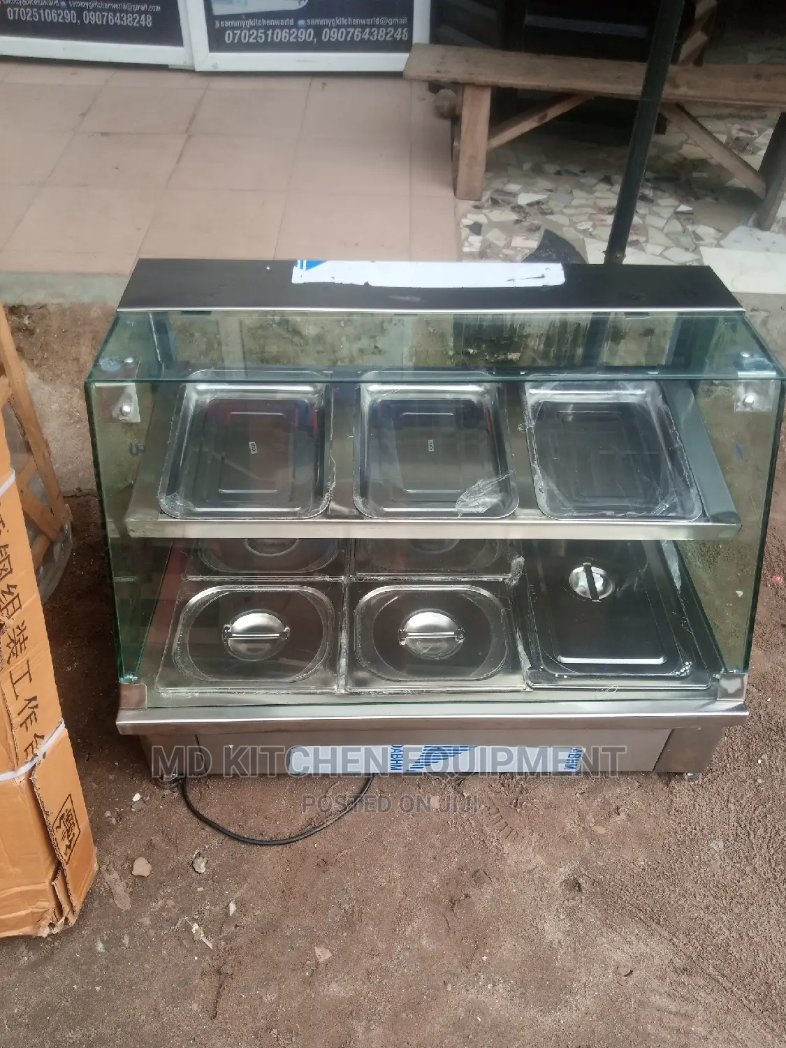Industrial 3 Plates Down and 3 Plates Up Food Warmer