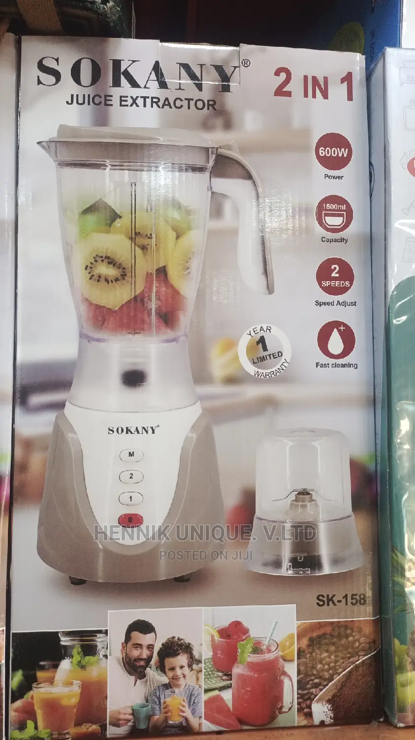 SOKANY 1.5L Electric I Juicer Machine 2 in 1 Blender Mixer