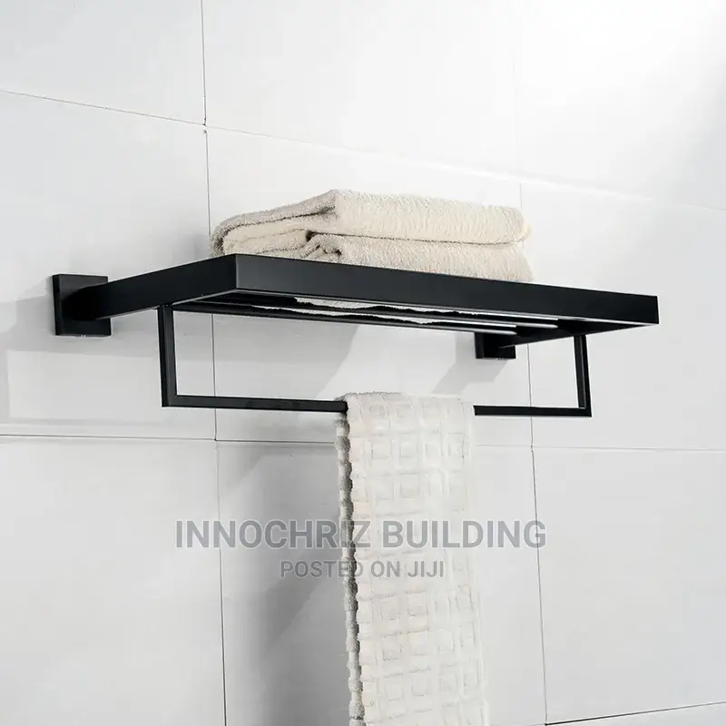 Black Square Towel Rail (Multiple)