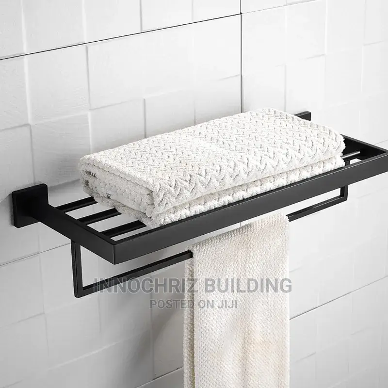 Black Square Towel Rail (Multiple)