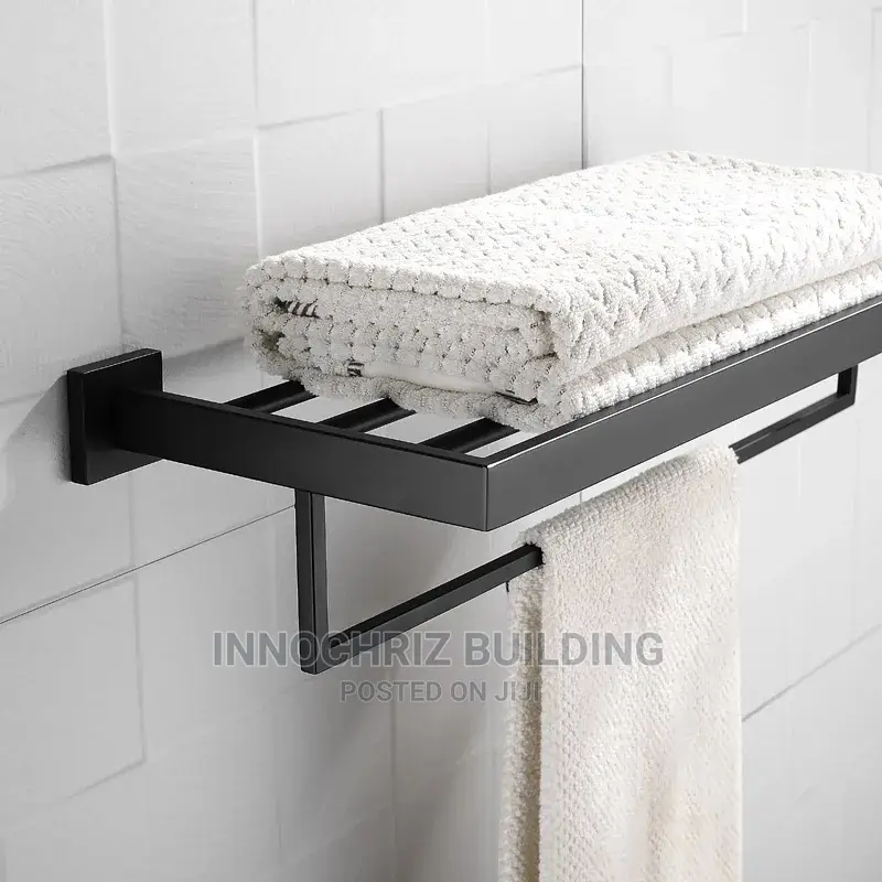 Black Square Towel Rail (Multiple)
