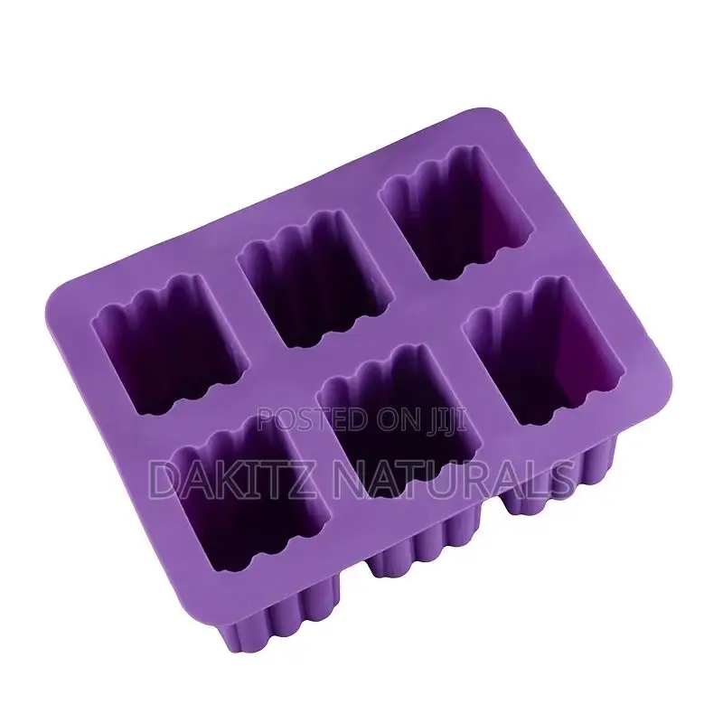 Large 6 Cavity Rectangular Silicone Soap Mold