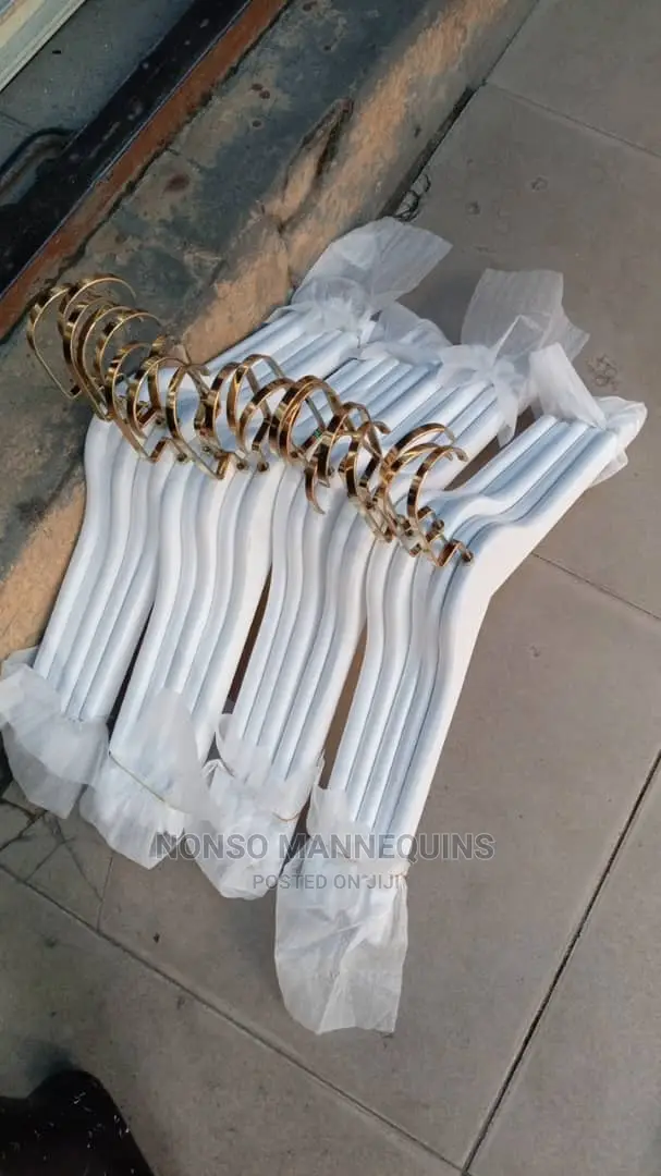 Luxury Wooden White Gold Shirts Hangers