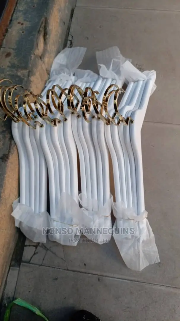 Luxury Wooden White Gold Shirts Hangers