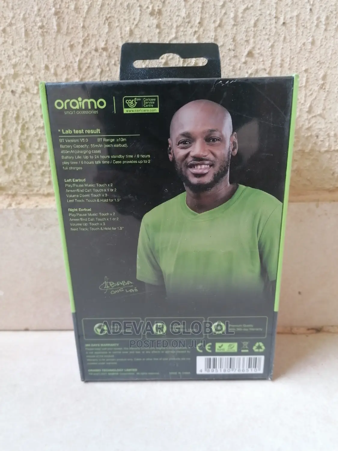 Oraimo Stereo Bass Airbuds 2 Wireless Bluetooth Earphones