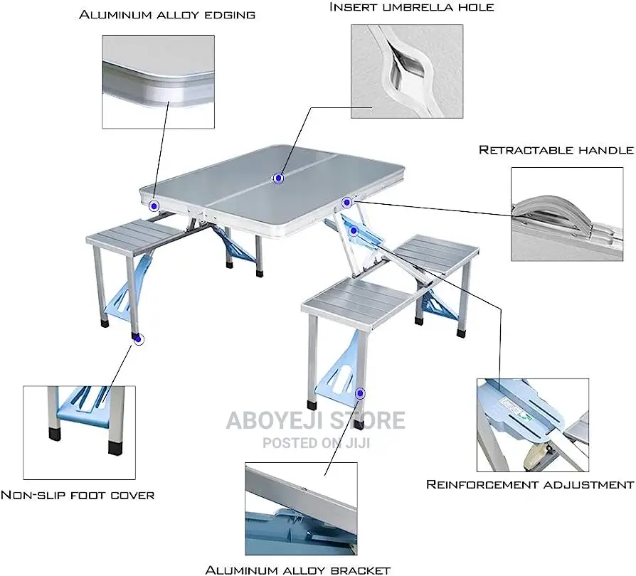 Portable Picnic Table With 4 Seats