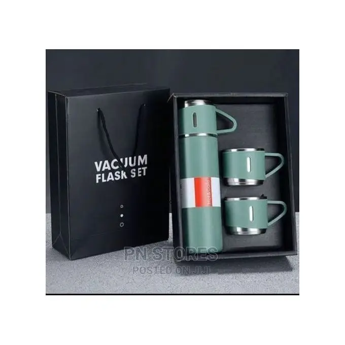 Vacuum Flask Set With 3 Cups