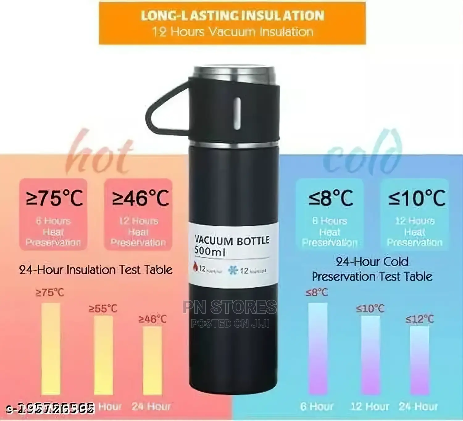 Vacuum Flask Set With 3 Cups