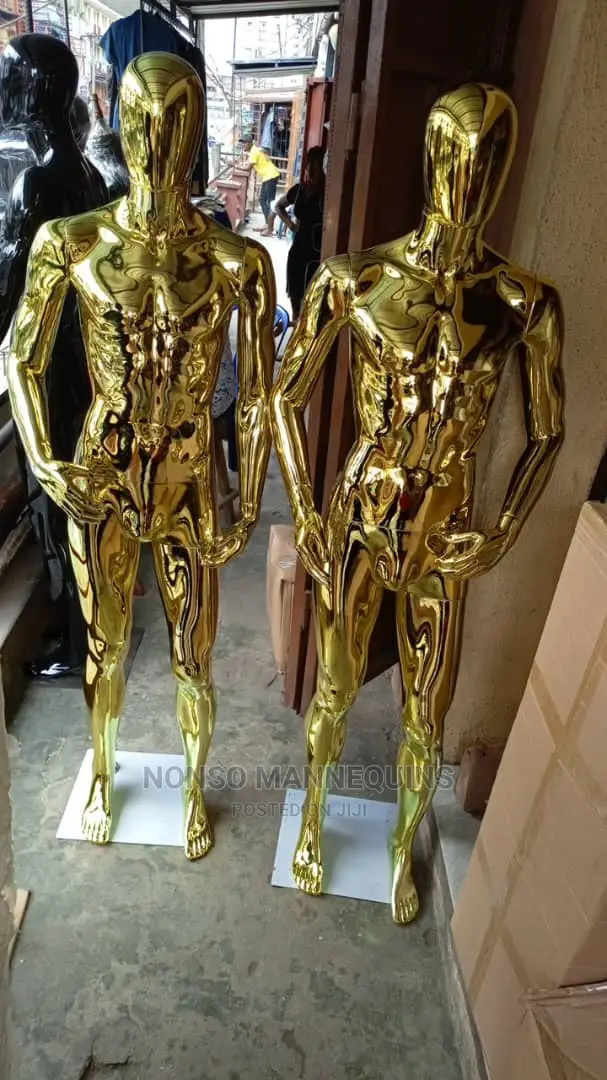 Full Male Gold Chrome Faceless Dummy Display
