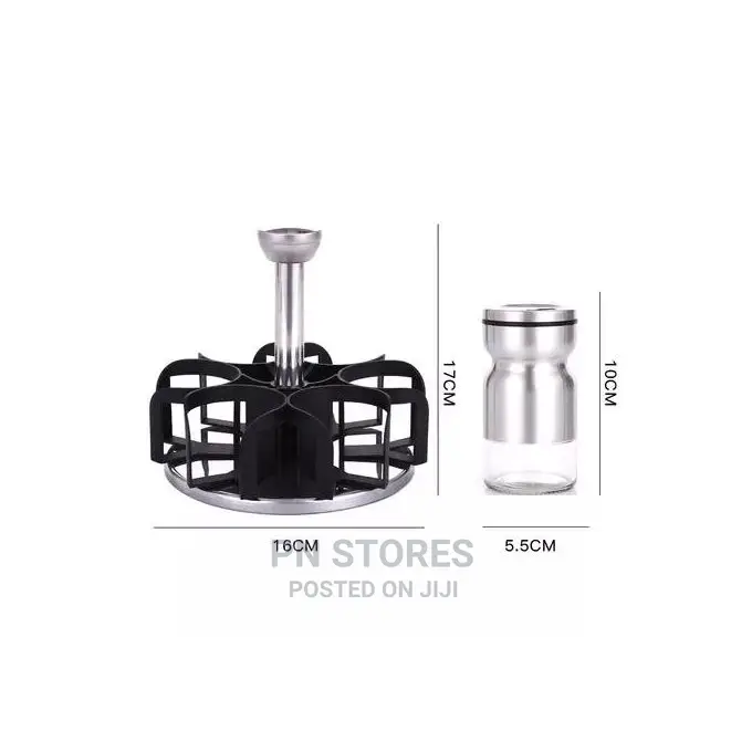 Rotating Spice Conatiner Rack Set of 6 Bottles