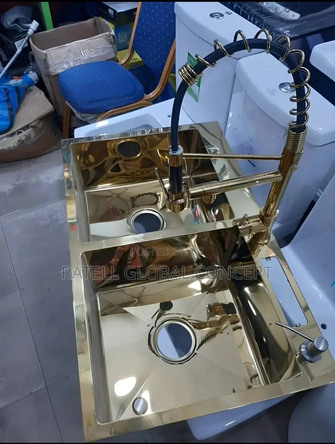 Mirror Gold Kitchen Sink