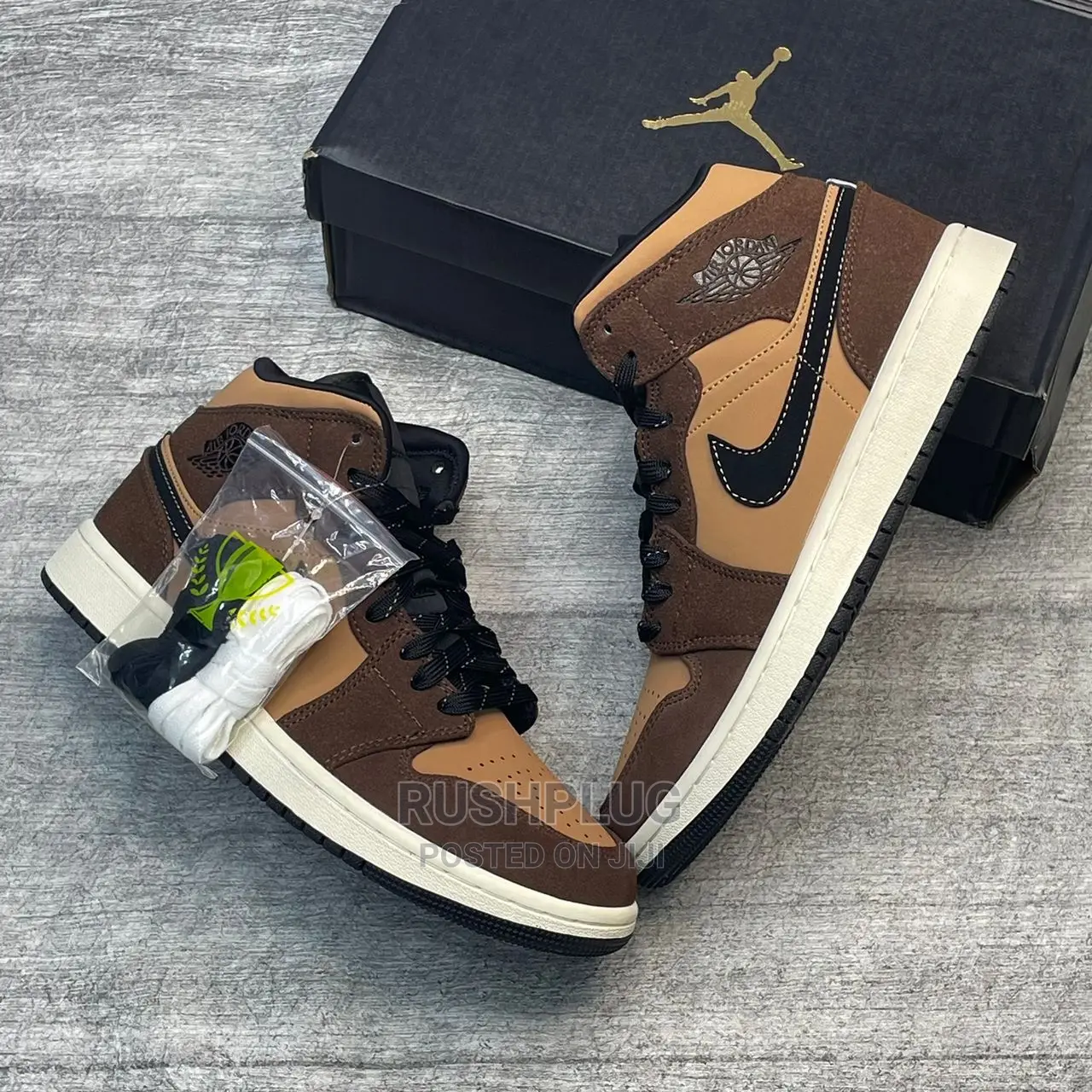 New Nike Air Jordan 1 Mid “Dark Chocolate” Sneakers