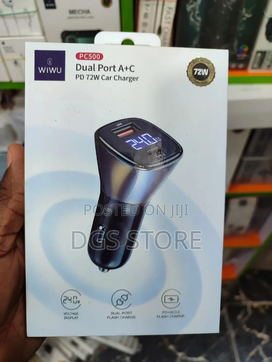 Wiwu Dual Port A+C PD 72W Car Charger PC500