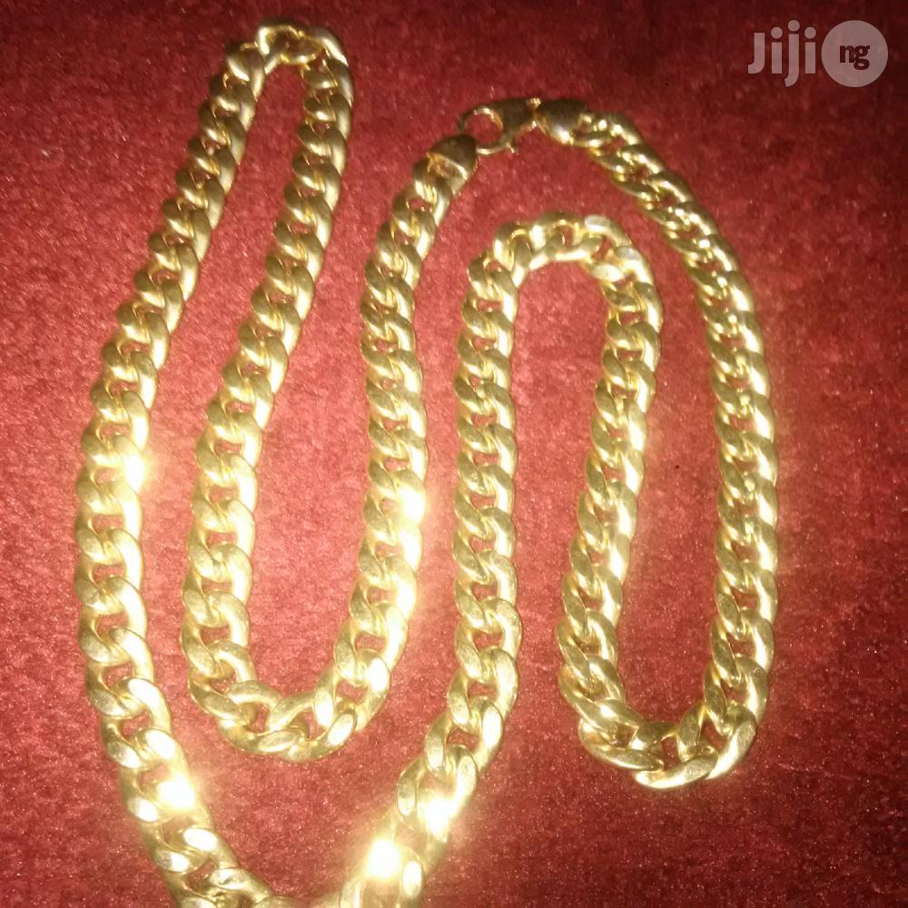 Pure Italy 750 Real 18krt Gold Necklace Cuban Thick Design Long Length