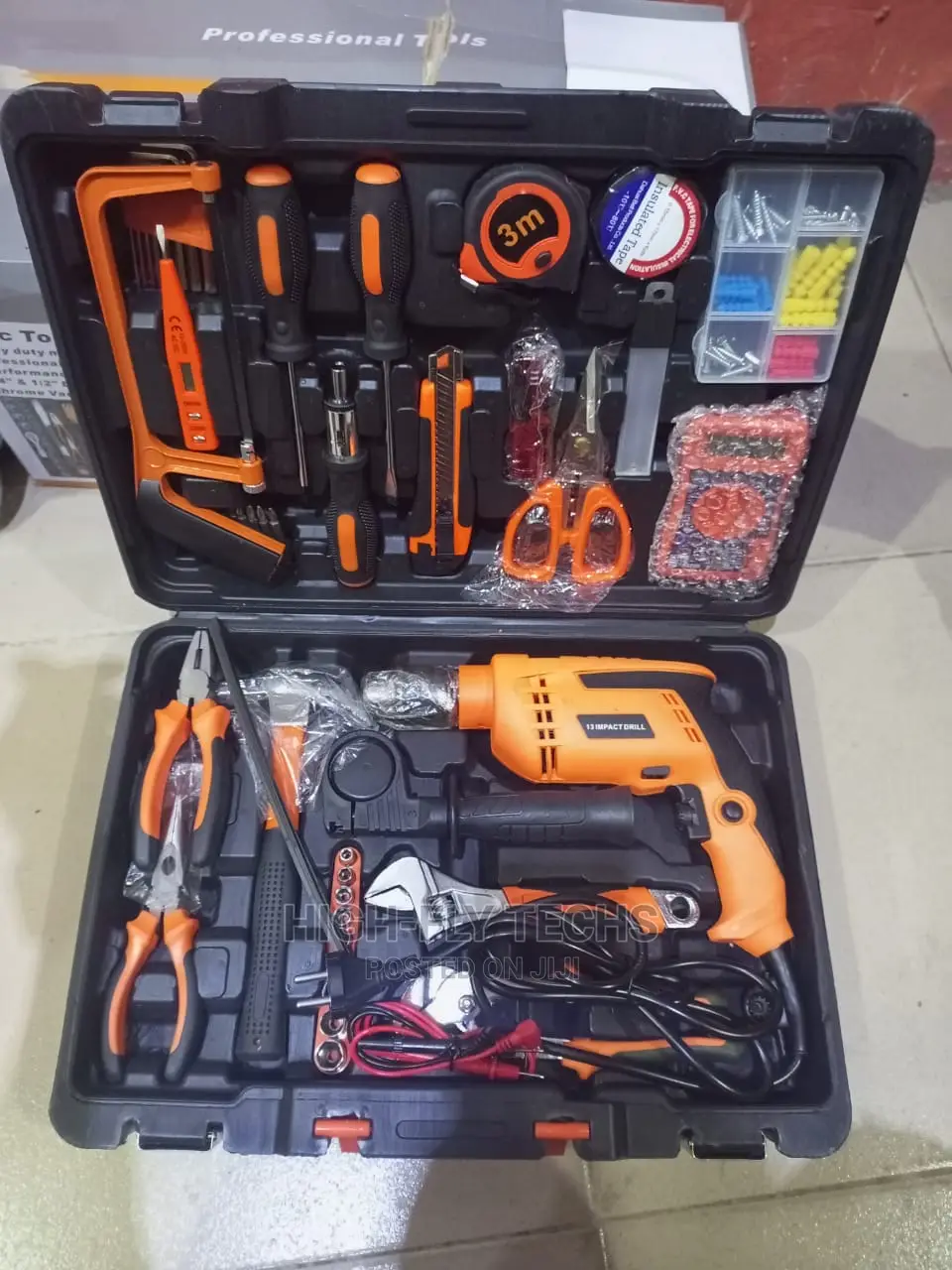 Electrical Tool Box With Electrical Hand Drill and Meter