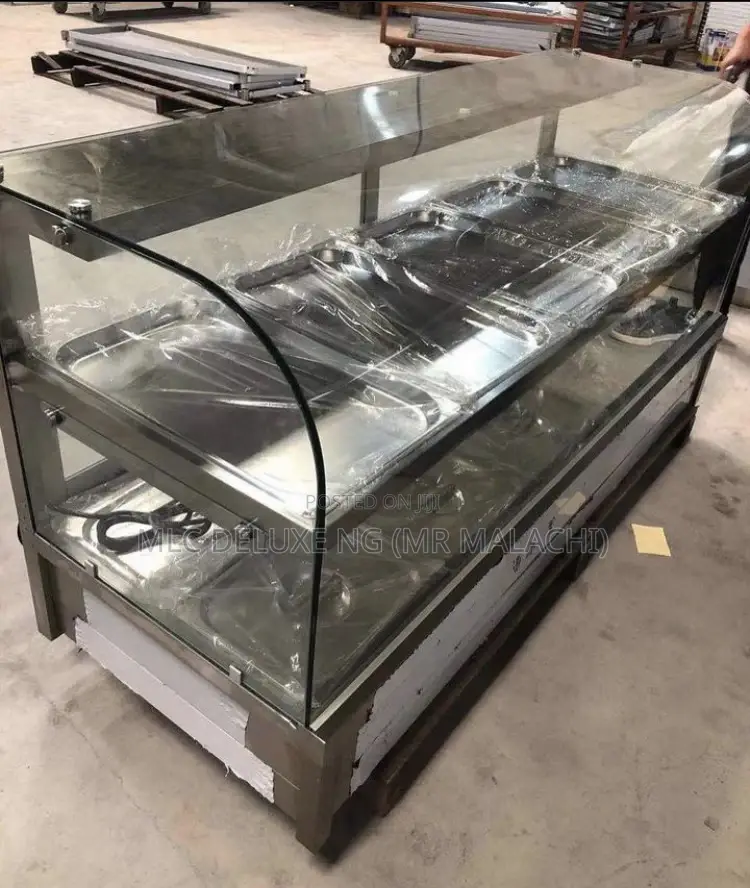 Double Layer Curved Glass Imported Food Warmer/Bain Marie