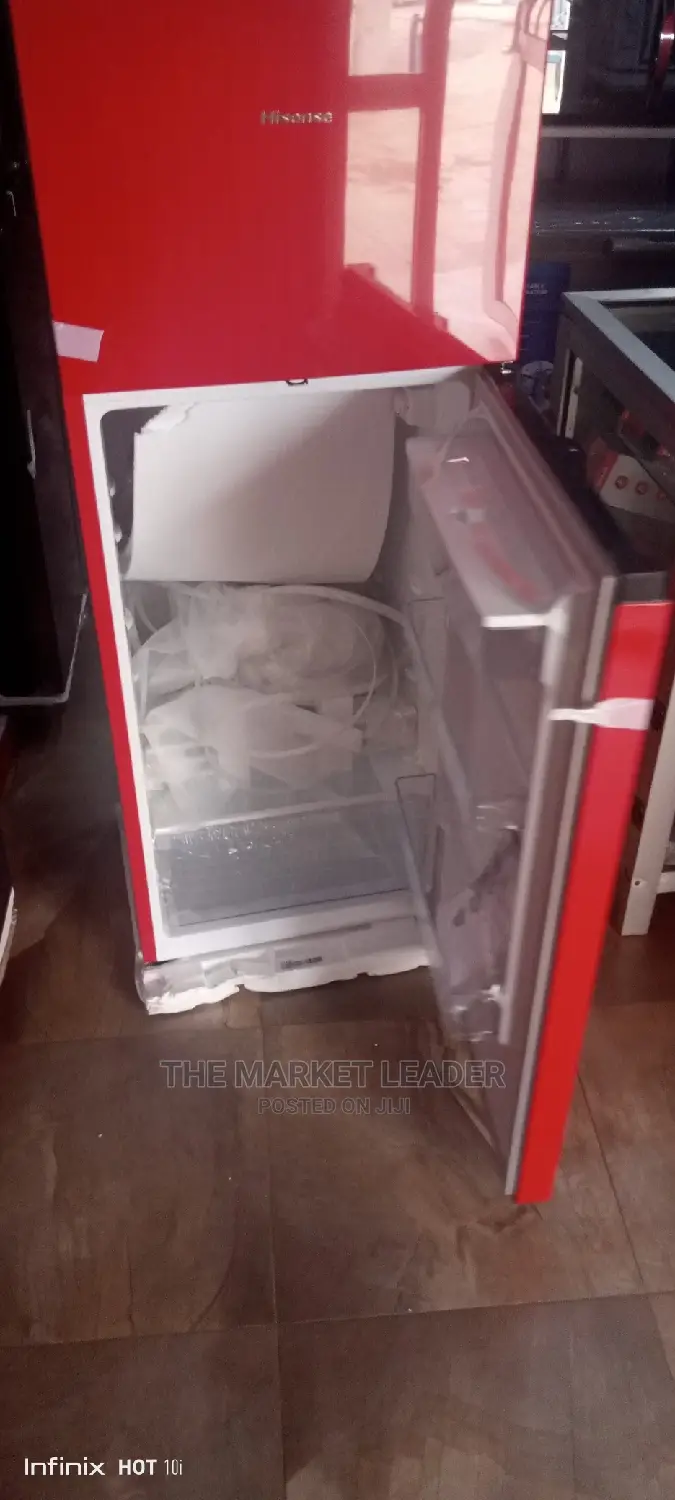 Hisense Double Refrigerator With Water Dispenser Red Color