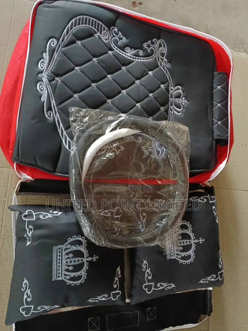 Leather Crown Seat Cover Gray And Black