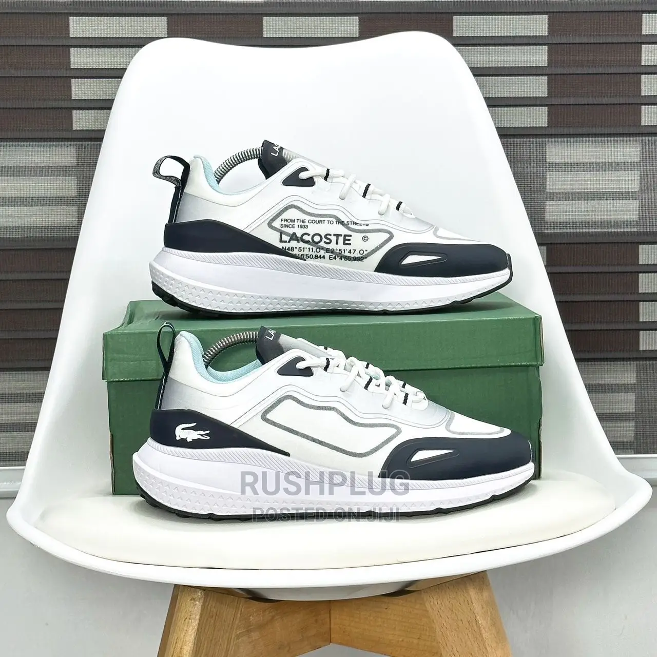 New Lacoste Textile Active “White/Dark Blue” Sneakers