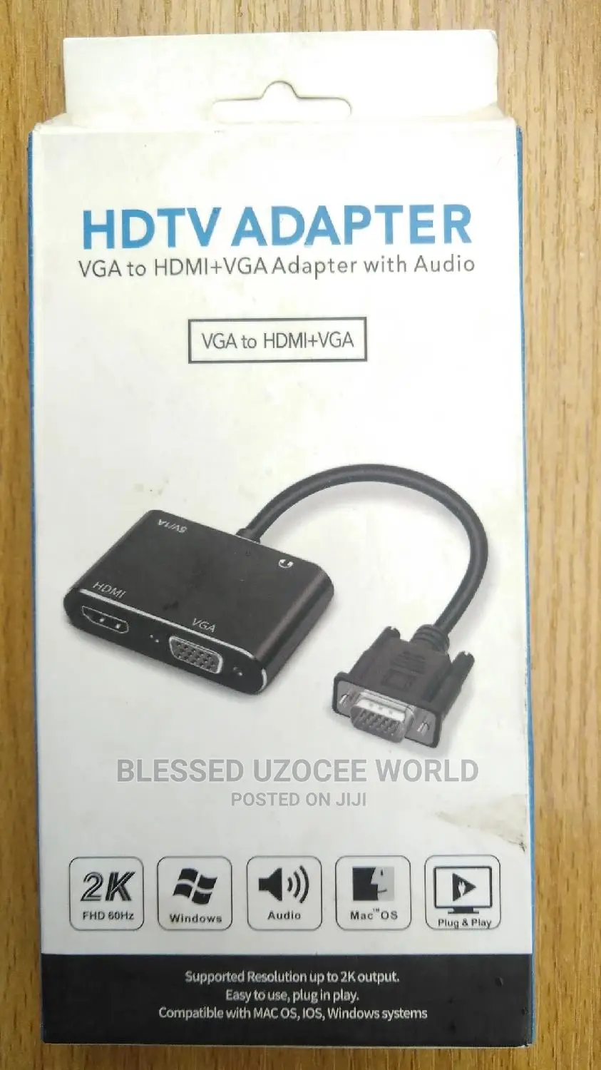 VGA to HDMI+VGA With 3.5mm Audio Adapter,Support Dualdisplay