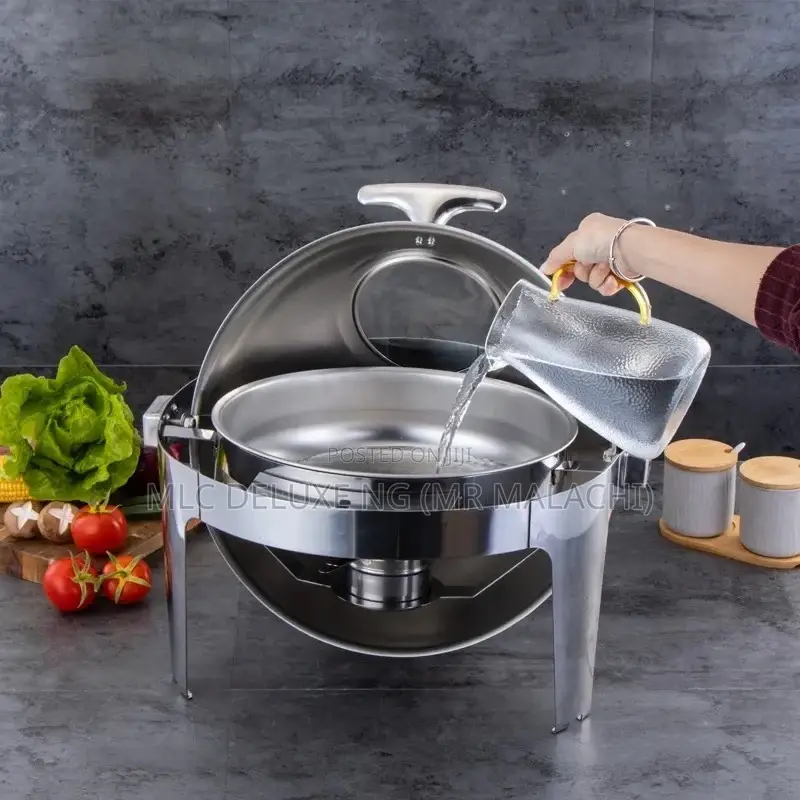 Round Type Luxury Chaffing Dish/Display Buffet With Heater