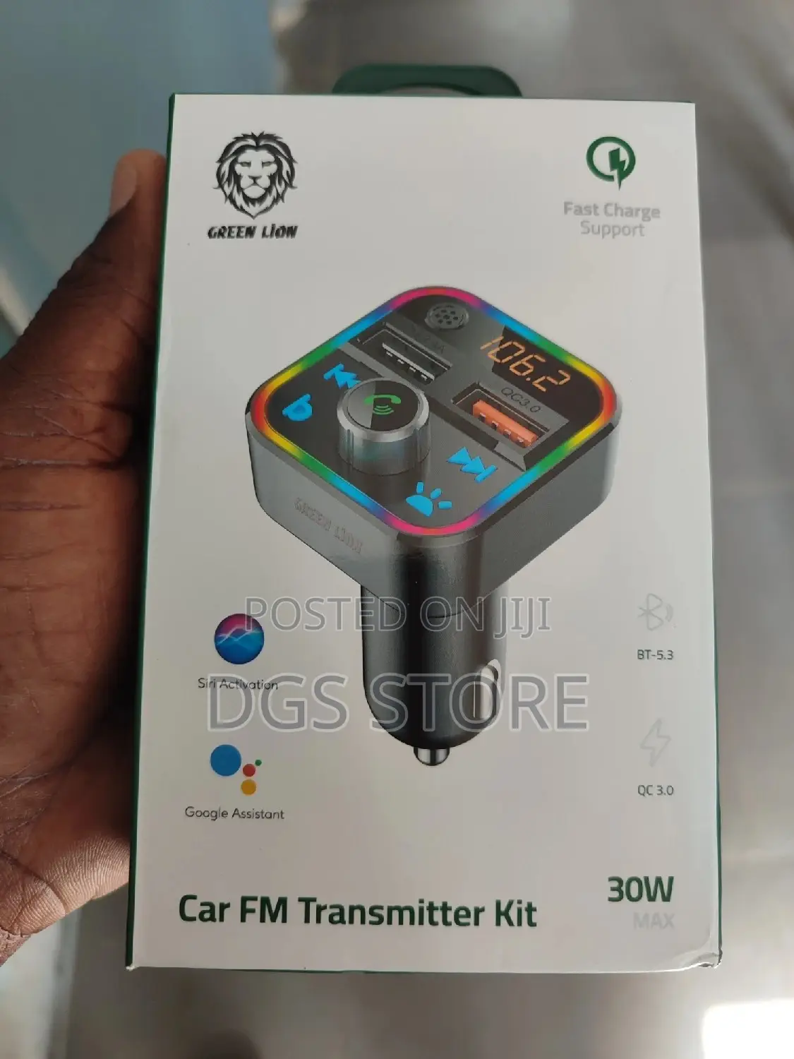 Green Lion Car FM Transmitter Kit 30w Fast Charge