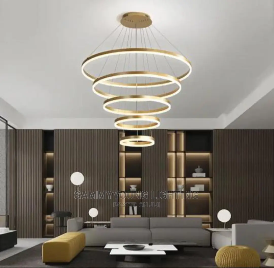 Luxury Modern LED Pendant Chandelier Light 5 Rings