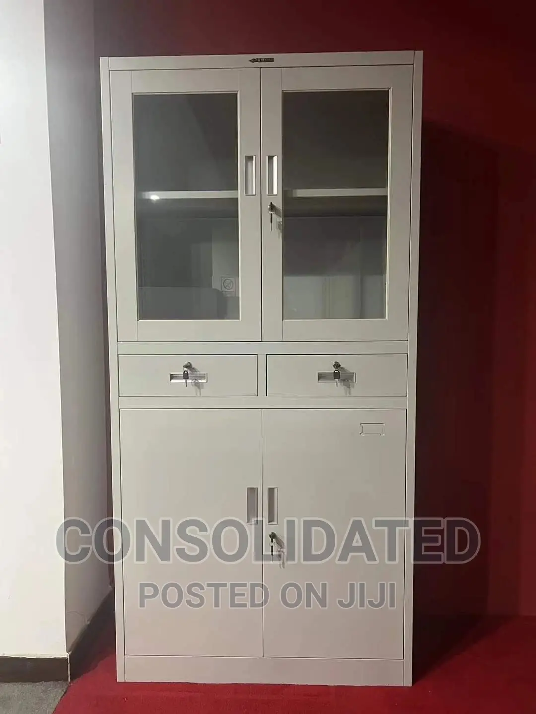Metal Bookshelf ( Half Glass)