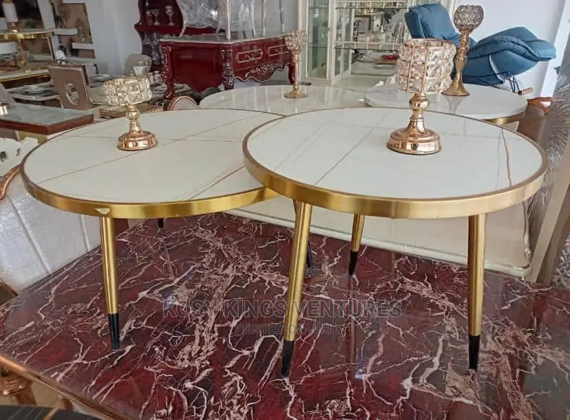 Gold Luxurious Center Table With Extension
