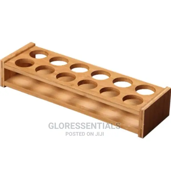 Bamboo 12 Holes Shot Display Stand + 12 Tequila Glass Stand