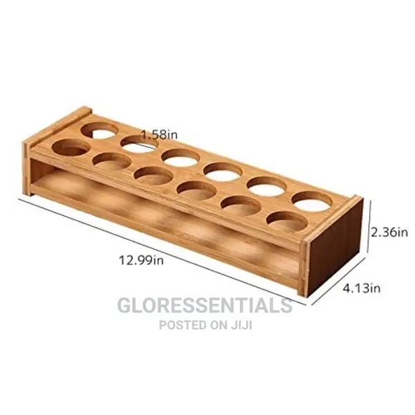 Bamboo 12 Holes Shot Display Stand + 12 Tequila Glass Stand