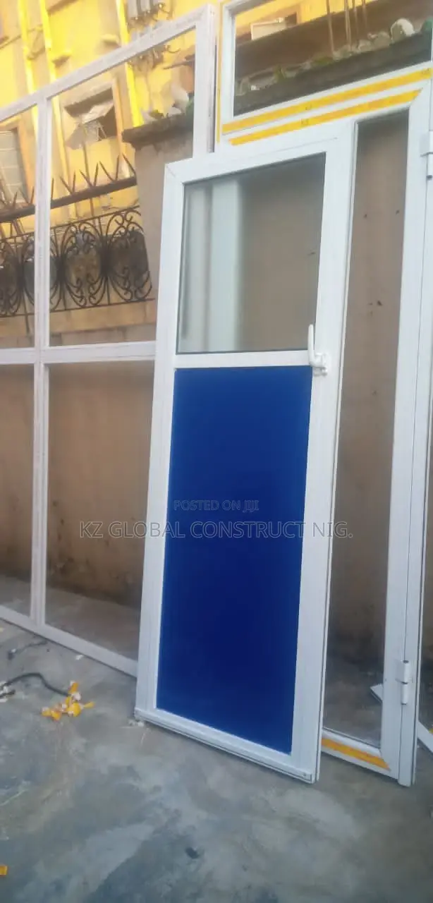 Aluminum Profile Toilet Hinge Door With Obscure Glass
