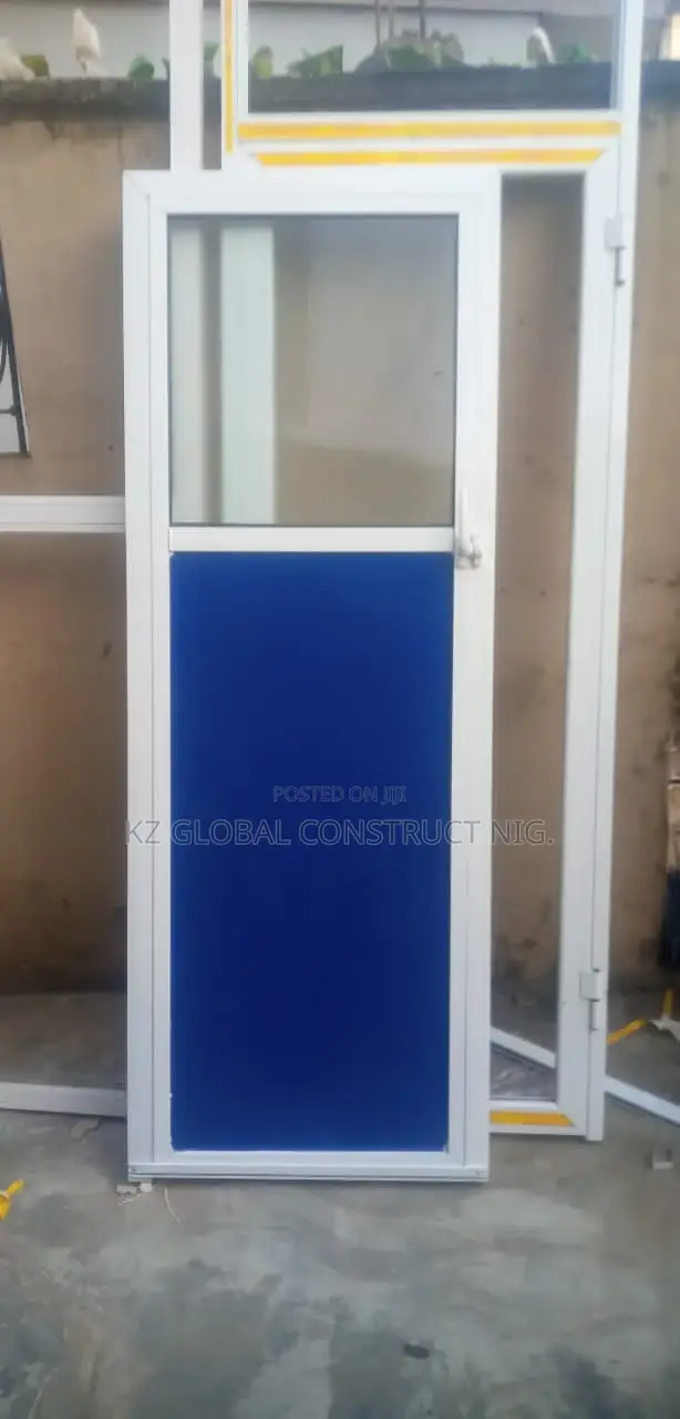 Aluminum Profile Toilet Hinge Door With Obscure Glass