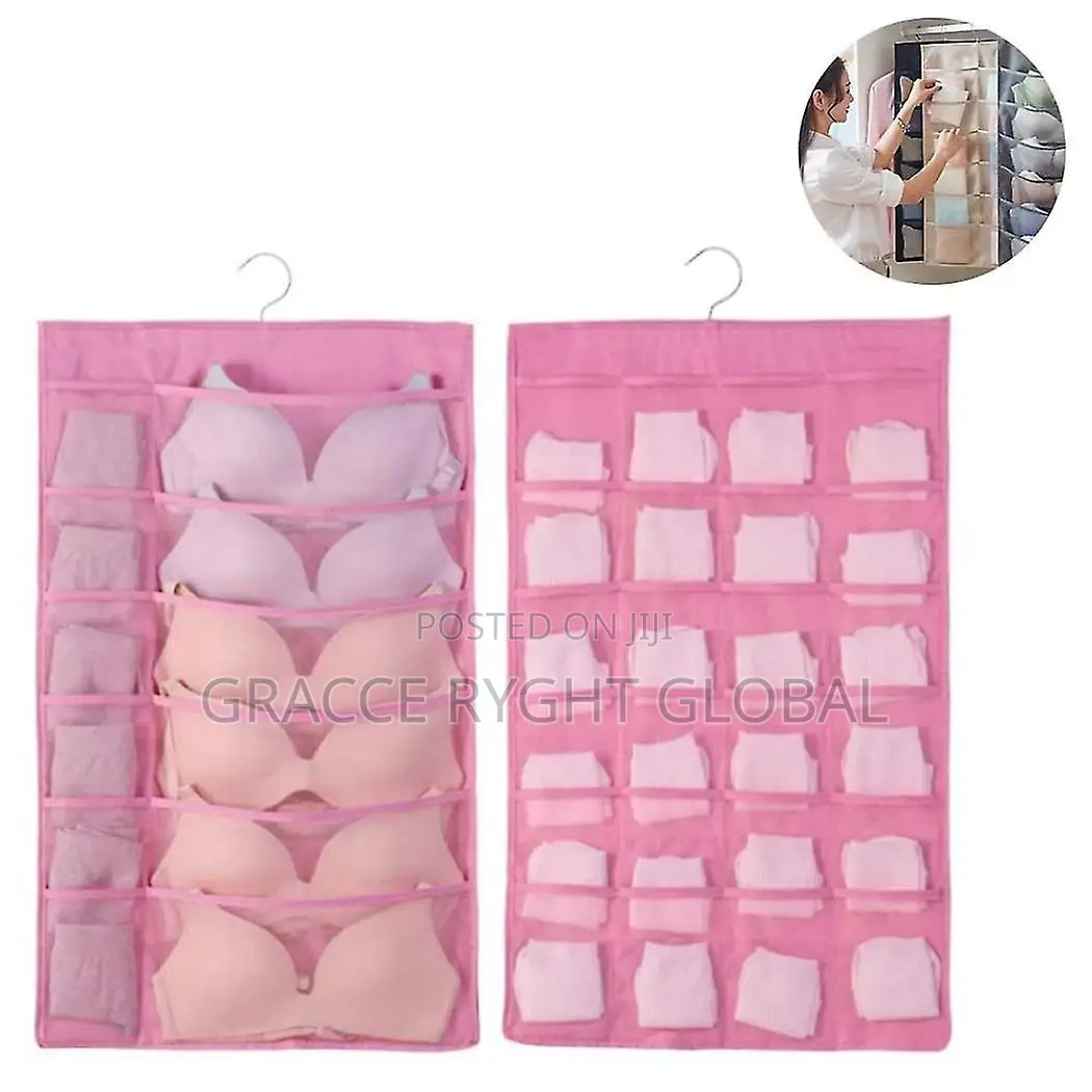 Underwear Organizer With Mesh Pockets Rotating Hanger