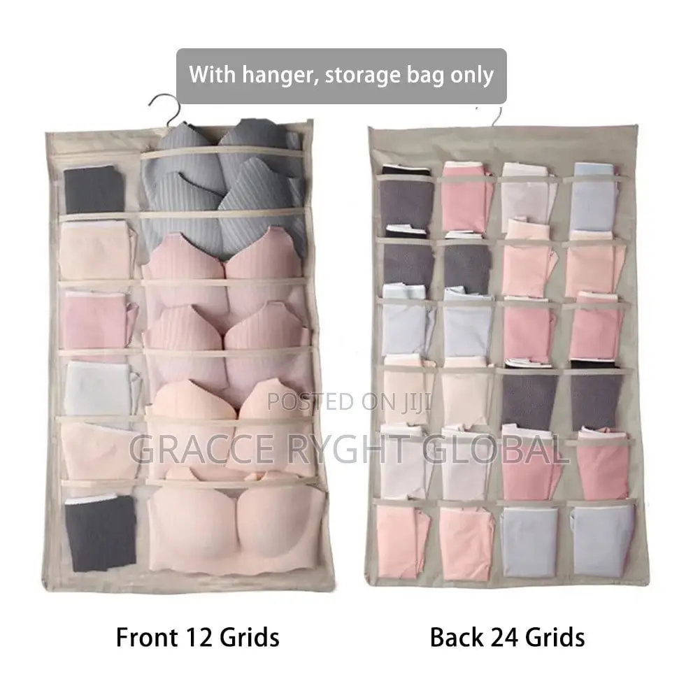 Underwear Organizer With Mesh Pockets Rotating Hanger