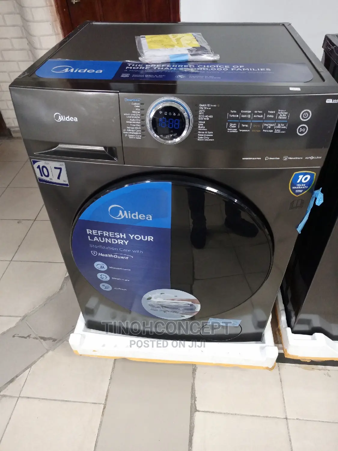 Midea Washing Machine And Dryer 10kg 2 Years Warranty