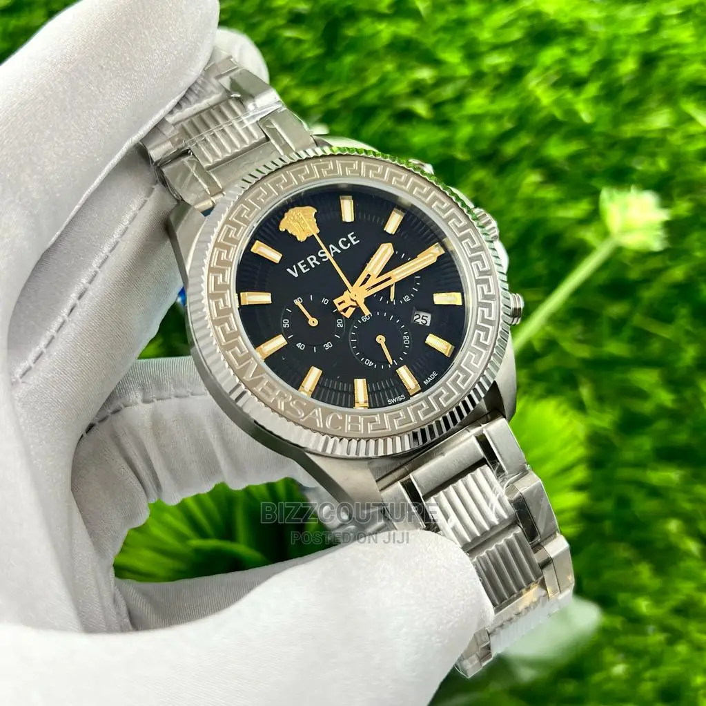 Original VERSACE Silver Steel Watch Available in Store