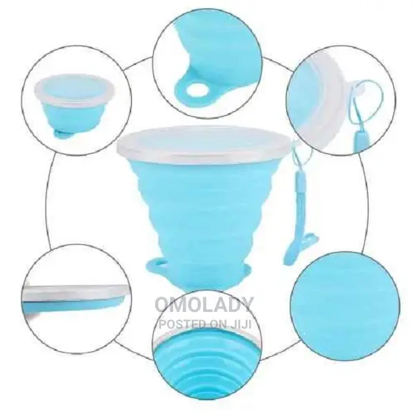 Stainless Steel Silicone Retractable Folding Cup - 260ml