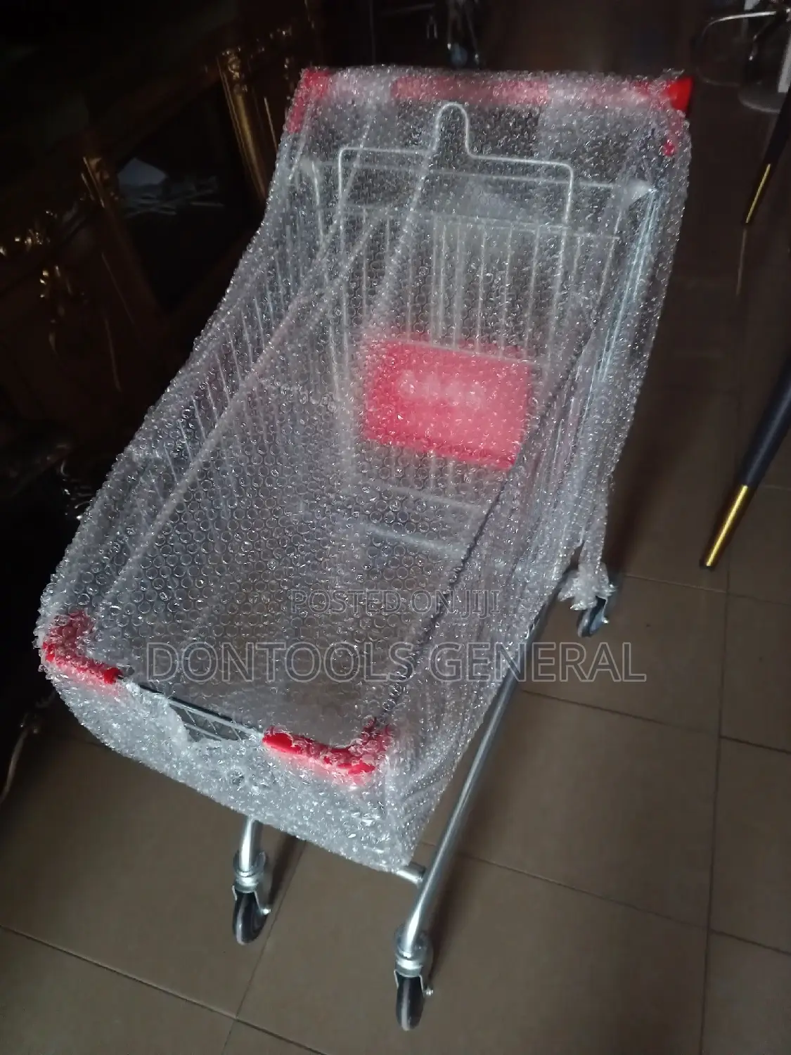 Pushing Super Market Cart Trolley Stainless Steel