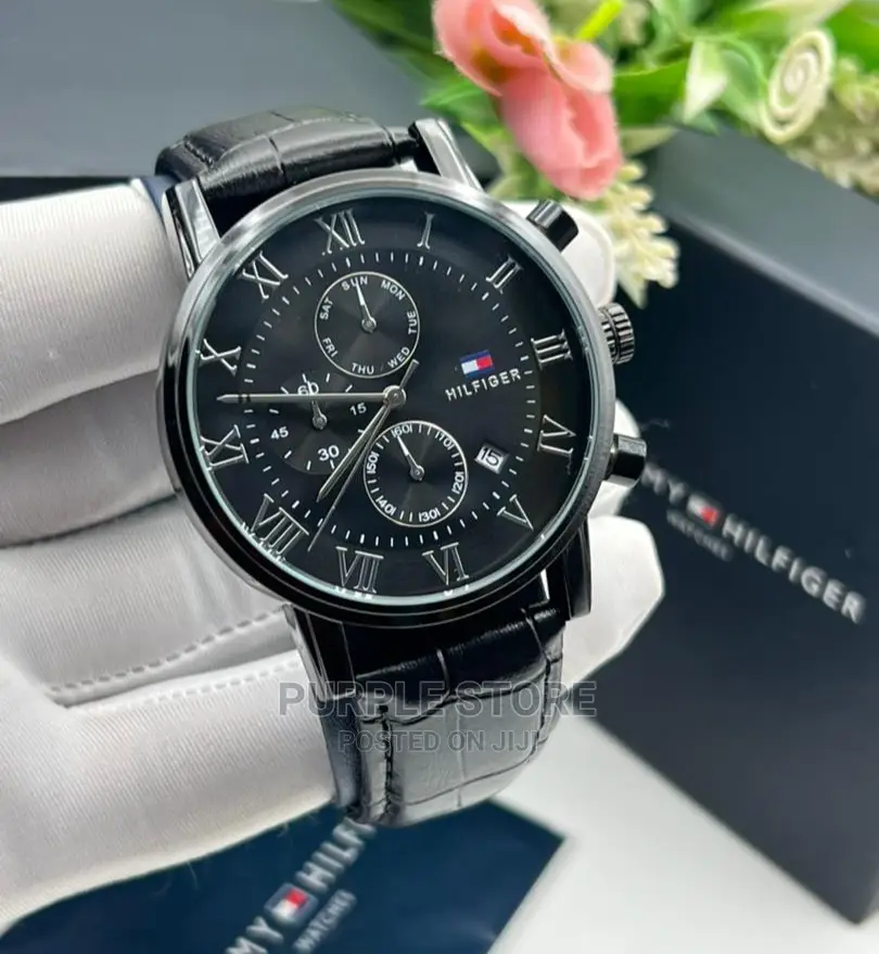 Tommy Hilfiger Leather Chronograph Wristwatch