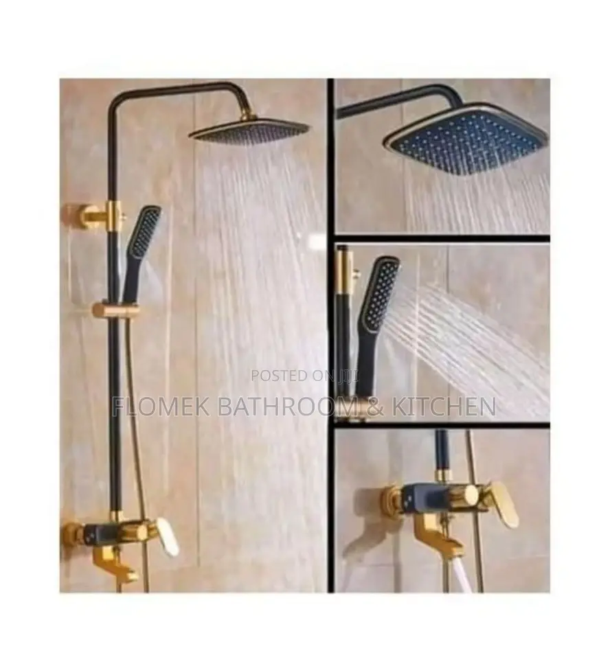 Heavy Guage Gold and Black Shower