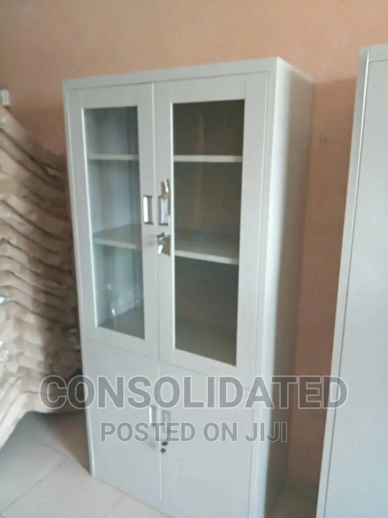 Metal Bookshelf Half Glass