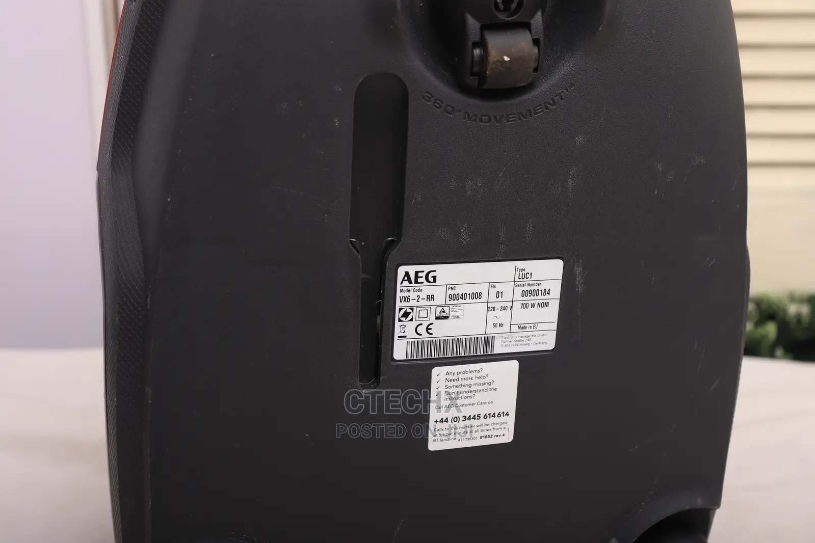 AEG VX6 Xforce Bagged Cylinder Raspberry Red [Energy Class A