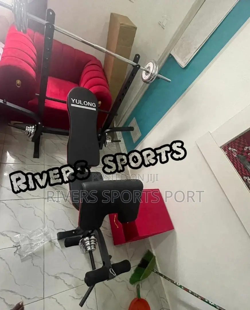 NEW Weight Bench Press With Latpull & 50kg DUMBBELL AND BARBELL SET