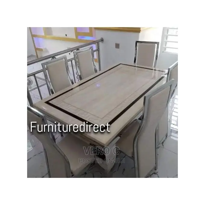 Luxury Versace Marble Top Dining Table and 6 Chairs