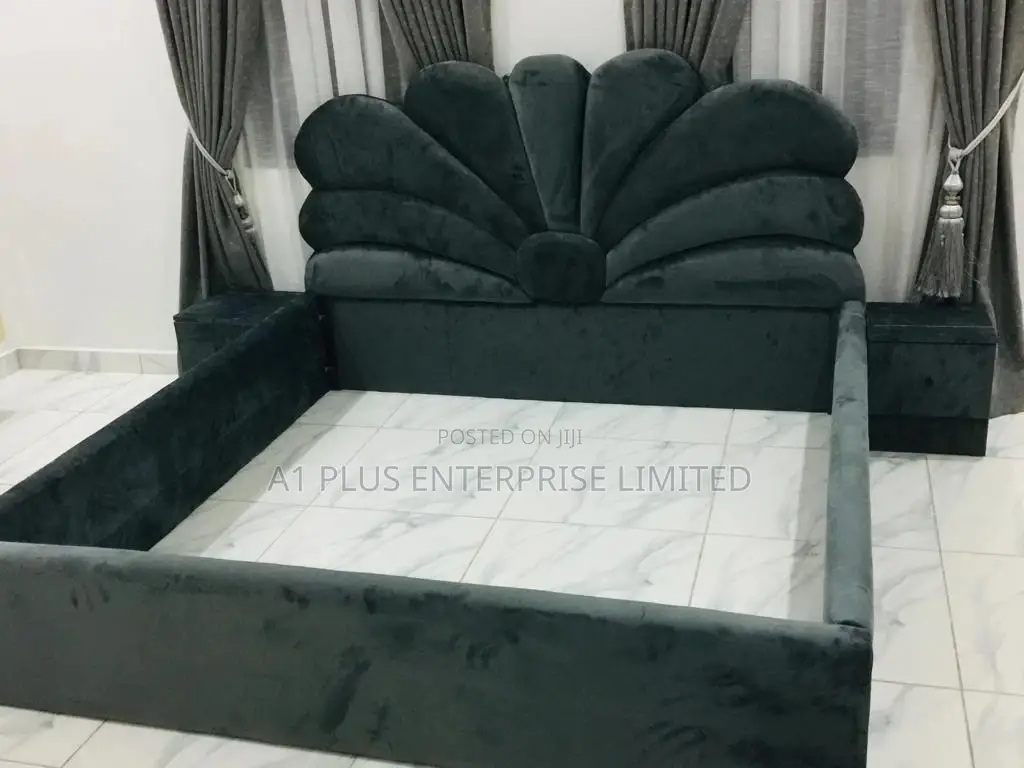 6 X 6 Fabric Design Bed With 2 Bedsides